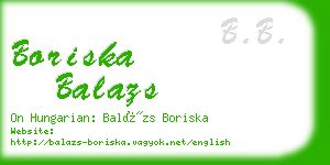 boriska balazs business card